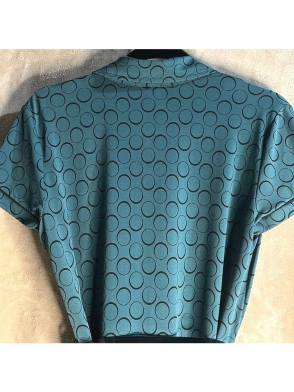 APT 9 Vintage Teal Shirt Polka Dot Midi Shirt Belt Waist Dress Button Front PM - Picture 14 of 16